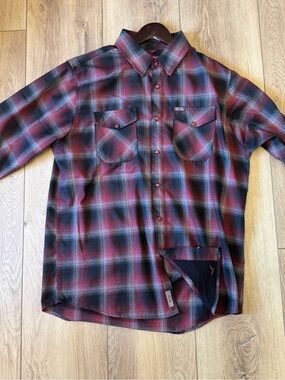 DIXXON ‘Count’ Men's Plaid Button-Down Shirt with pearl snaps. XL